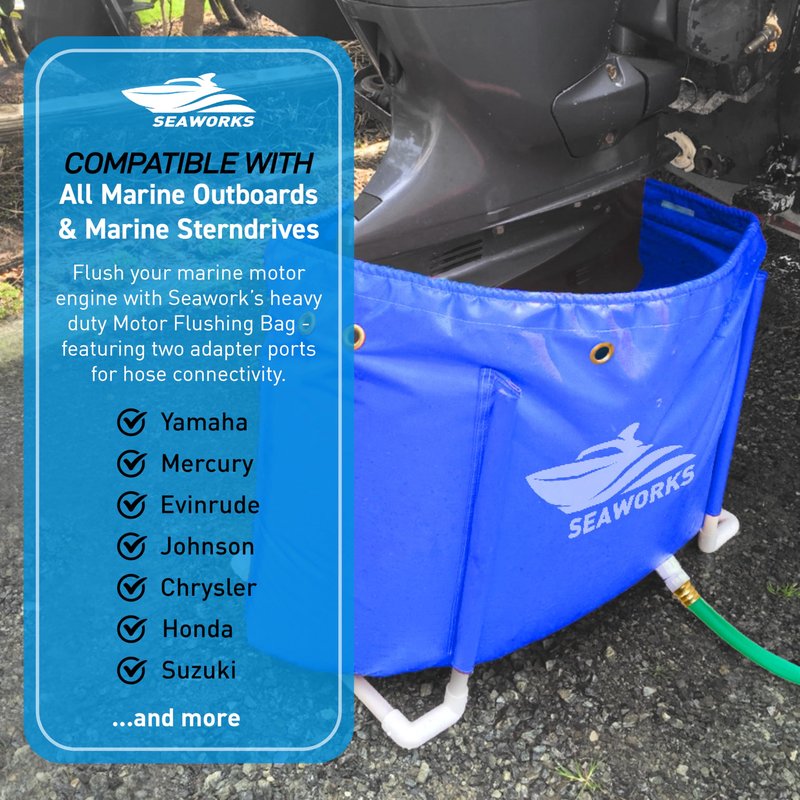 Seaworks Outboard Motor Flushing Bag for Marine Engines & Sterndrives