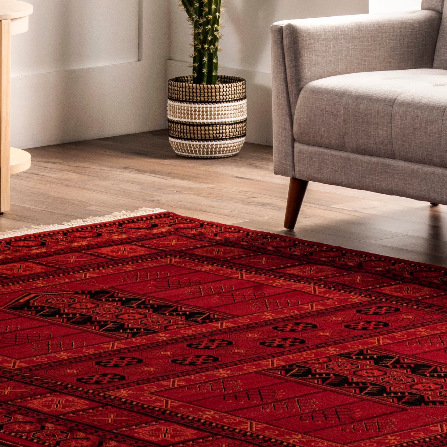 nuLOOM Billie Red/Ivory, 4' x 6', Traditional Oriental, Soft and Cozy, High Traffic, Stain Resistant, Easy Clean, Durable Area Rug for Bedroom, Living Room, Dining Space, Den, Foyer, Entryway