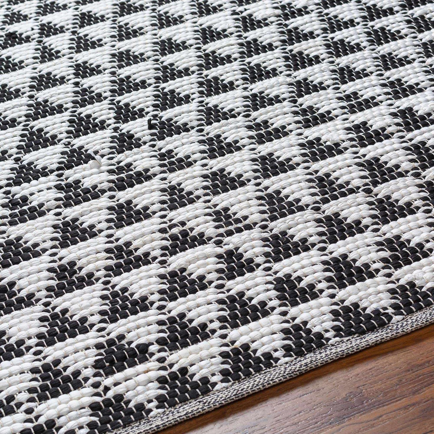 Hauteloom Liora Recycled Material Area Rug - Geometric Triangle Striped Diamond - Contemporary Modern Minimalist Scandinavian Farmhouse - Rose Cream, Dark Purple, Dark Gray, Black, White - 27" x 45"