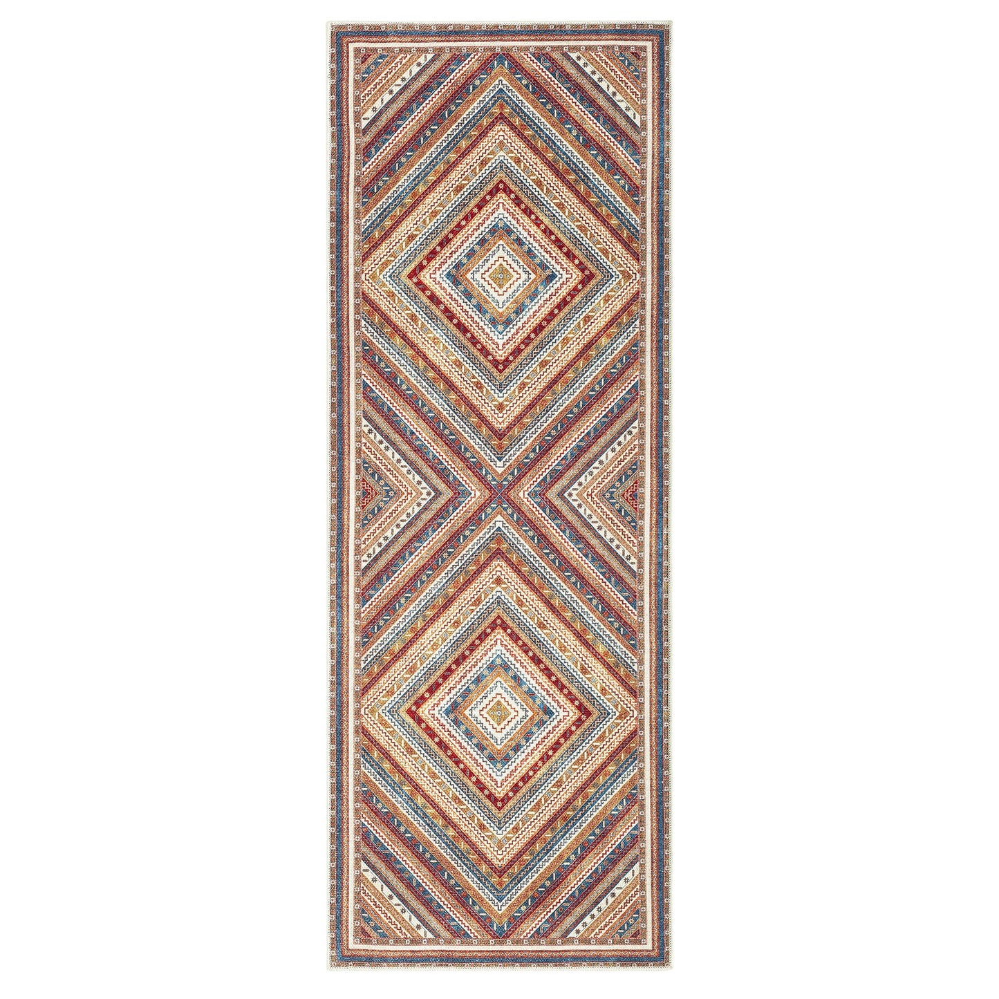 Keen Home Design 30"x84" Rug - Machine Washable Runner Rug with Non-Slip Backing, Ideal for Hallway, Entryway, Kitchen, Laundry Room - Vintage, Easy Clean, Durable, Low Pile Rug - (2'6" x 7')