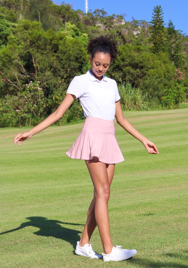 SANTINY Pleated Tennis Skirt for Women with 4 Pockets Women's High Waisted Athletic Golf Skorts Skirts for Running Casual (Light Pink_S)