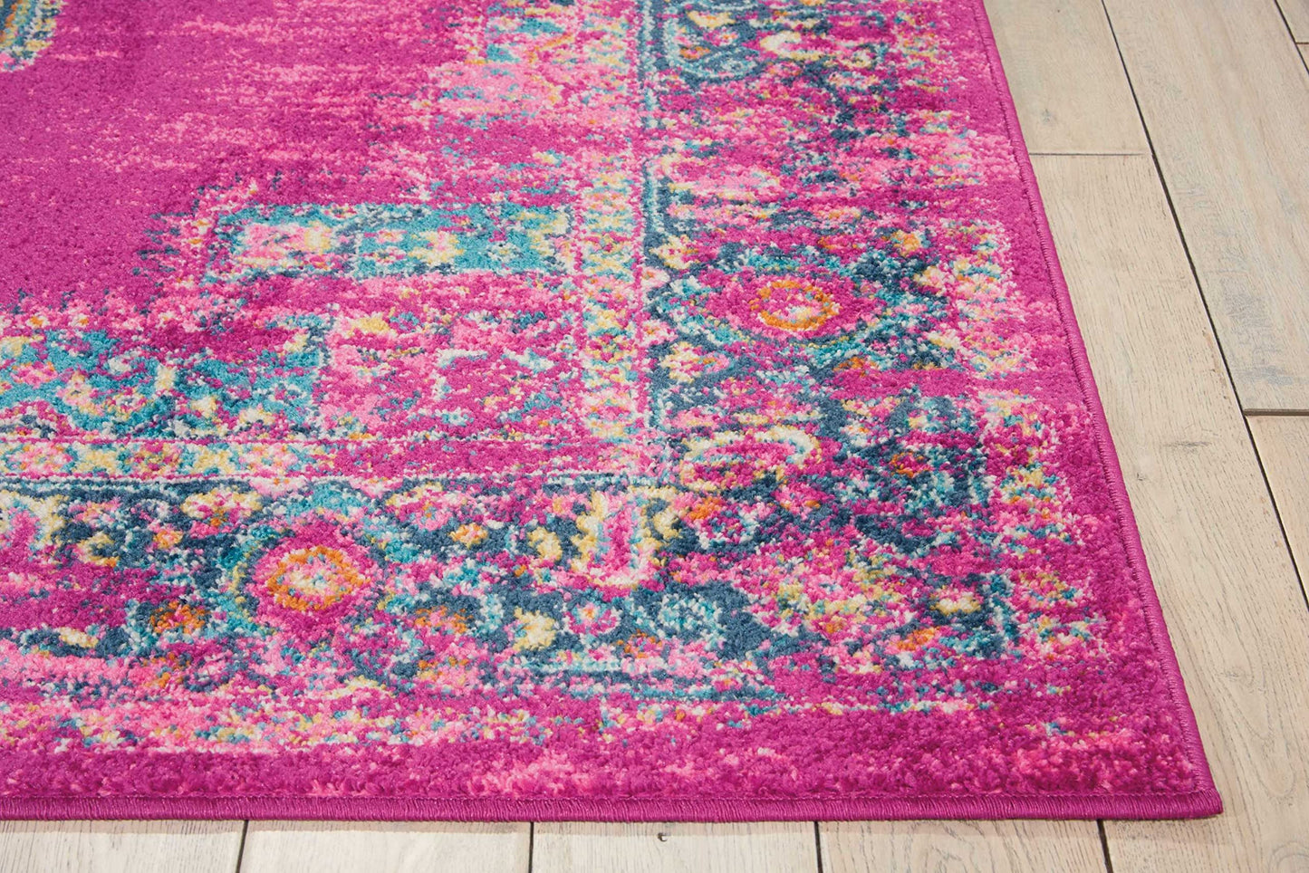 Nourison Home Passion Fuchsia 6'7" x 9'6" Area Rug - Easy Clean, Non Shedding, Bed Room, Living Room, Dining Room, Kitchen (7' x 10')