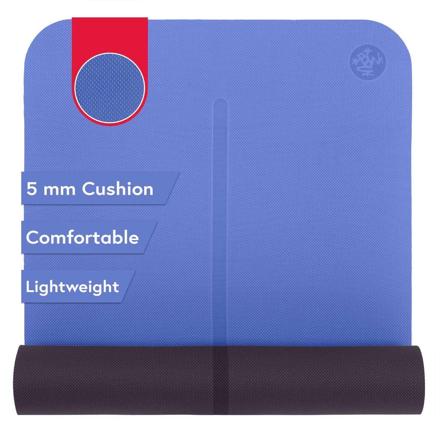 Manduka Begin Yoga Mat 68" - 5mm Cushioning | Comfortable, Lightweight & Reversible with Alignment Stripe | Budget-Friendly | 68 x 24 inches