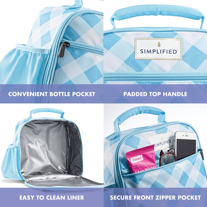 Fit & Fresh Lunch Bag For Women, Insulated Womens Lunch Bag For Work, Large Lunch Box For Women With Two Matching Containers, Townsend Lunch Bag, Carolina Gingham