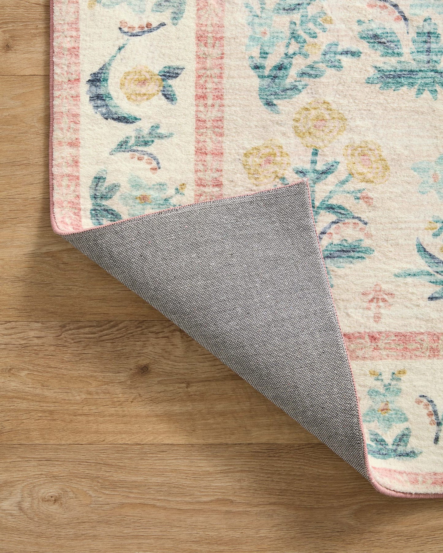 Loloi Rifle Paper Co. Eden Collection EDE-01 Mughal Rose Blush 7'-6" x 9'-6" Area Rug feat. CloudPile™