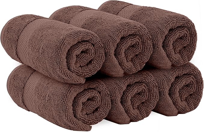 White Classic Luxury Brown Hand Towels