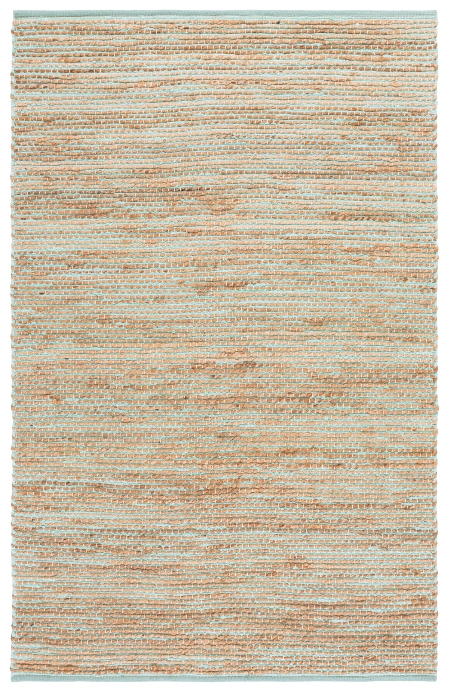 SAFAVIEH Area Rug 4x6 - Cape Cod Collection - Turquoise & Natural, Handmade Jute & Cotton, Ideal for Living Room, Bedroom, Dining Space (CAP236K)