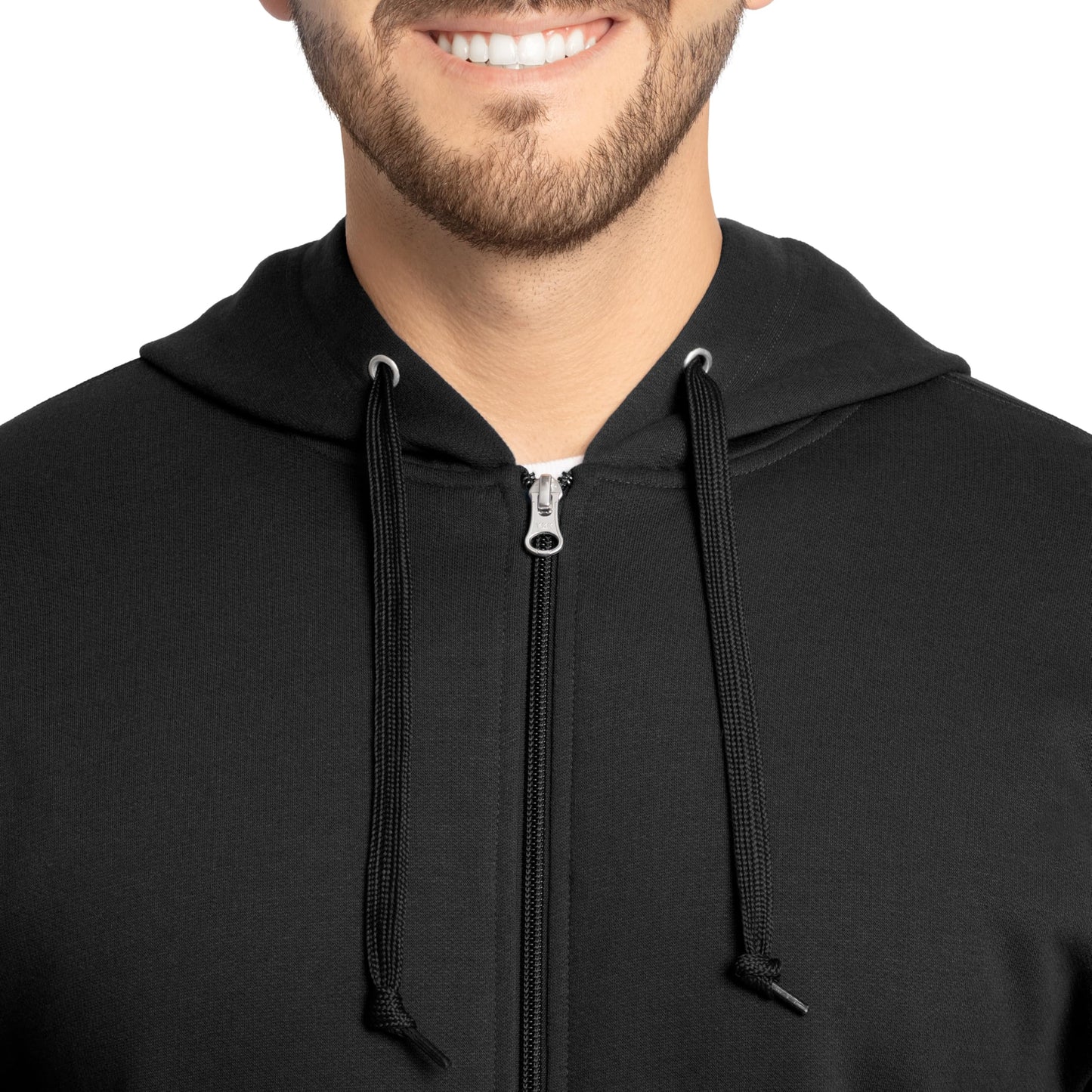 Fruit of the Loom Eversoft Fleece Hoodies, Pullover, Moisture Wicking & Breathable, Sizes S-4x, Black Full Zip, Large