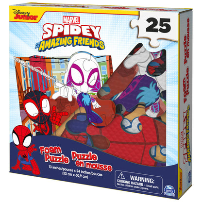 Spin Master Games, Marvel Spidey and His Amazing Friends Puzzles, Squishy Foam Puzzle, 25 Pieces, Spiderman Toys, for Ages 4 & Up
