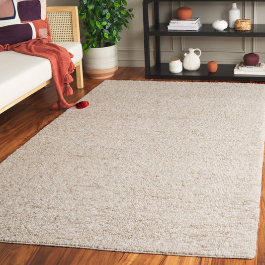 SAFAVIEH Natura Collection Area Rug - 6' x 9', Ivory & Beige, Ombre Farmhouse Design, Handmade Wool & Viscose, Ideal for The Living Room, Bedroom, Dining Room (NAT257A-6)