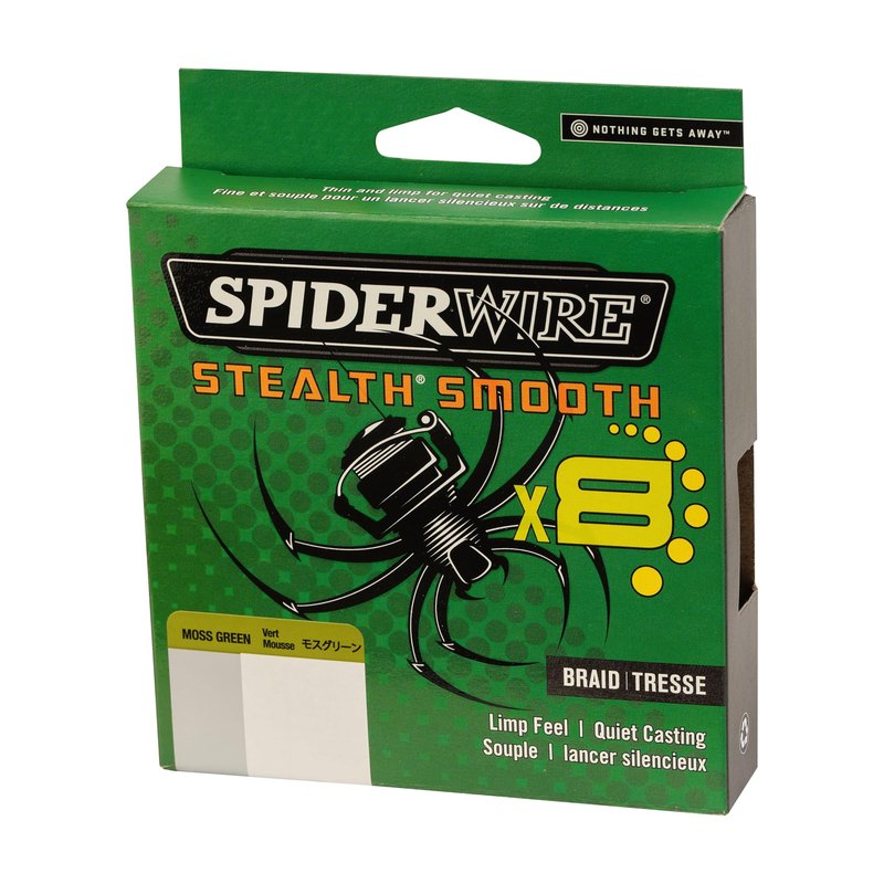 SpiderWire Stealth® Smooth Superline, Moss Green, 15lb | 6.8kg, 125yd | 114m Braided Fishing Line, Suitable for Freshwater Environments