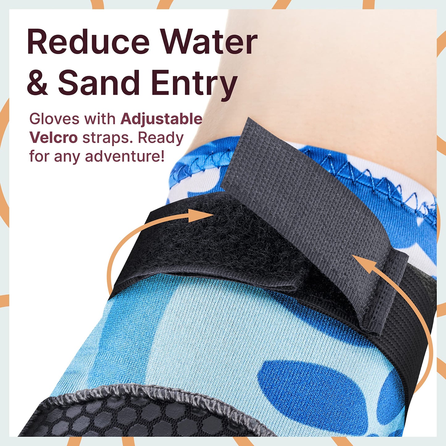 BPS Neoprene 3mm Wetsuit Gloves with Anti-Slip Rubber Printing - Watersports Gloves for Kids and Adults & Men and Women (Floral Blue/White, Small)