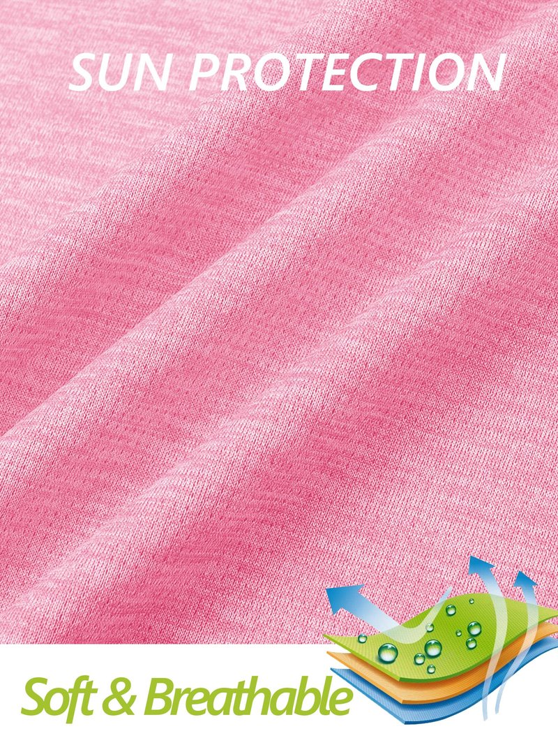 MAGCOMSEN Long Sleeve UV Shirts for Women Summer Shirts Workout Tops Running Shirts Golf Shirt Athletic Shirts Pink M