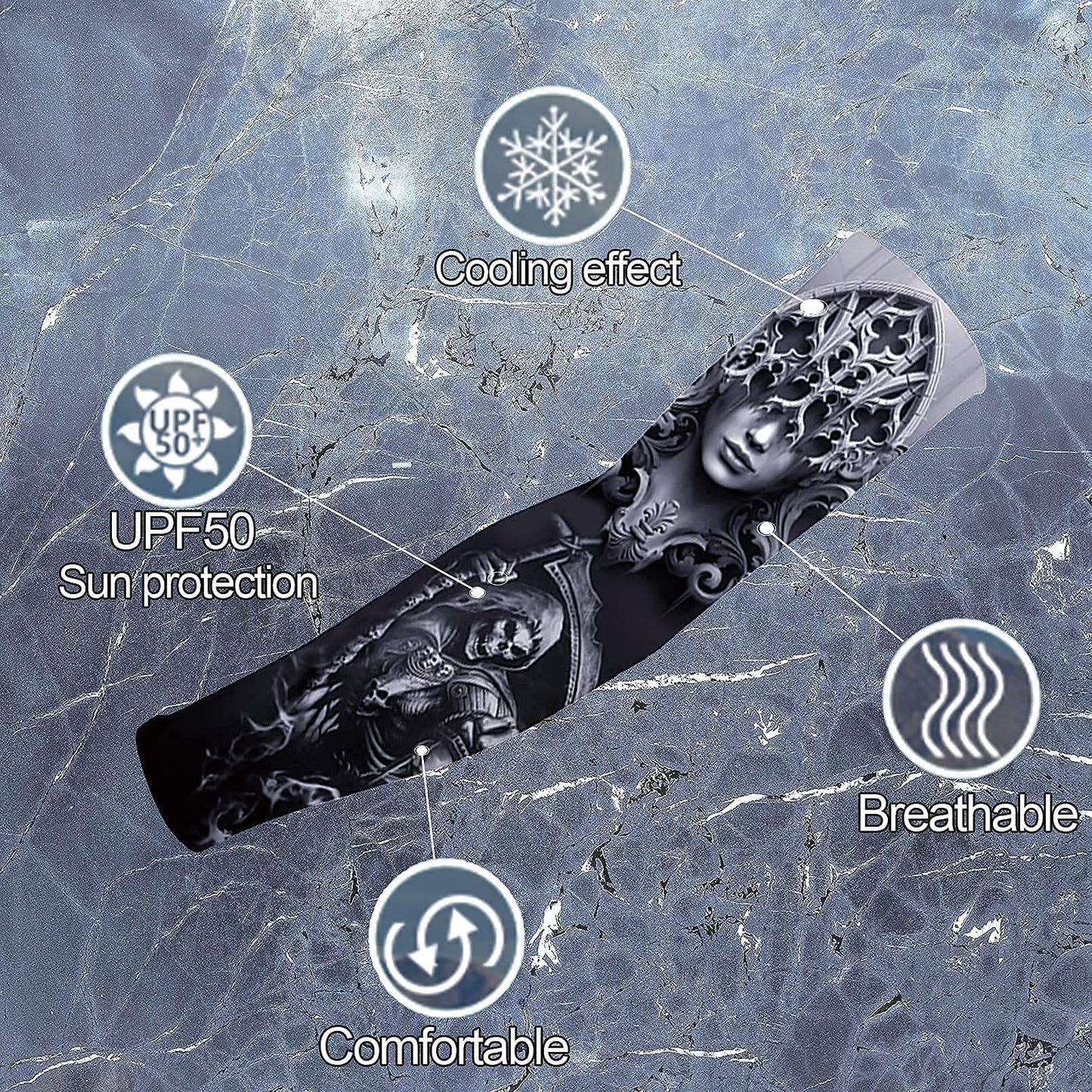 Aresvns Tattoo sleeves cover for men and women, Arm Sleeves UV Sun Protection,Cooling Arm Sleeves for Basketball Golf Baseball Football Hiking Cycling,Halloween makeup tattoo sleeve