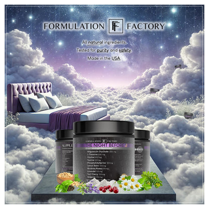 Formulation Factory The Night Before 10-in-1 Midnight Maximizer Sleep Supplement, Magnesium Glycinate, L-Theanine & More, Stress Relief, Relaxation, Recovery, Focus (120 Capsules – 2 Month Supply)