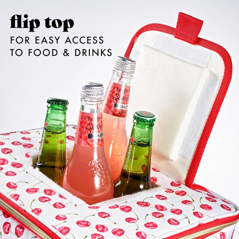 Fit & Fresh 24-Can Soft Cooler Bag - Insulated, Leak-Resistant, Portable Cherry Travel Cooler