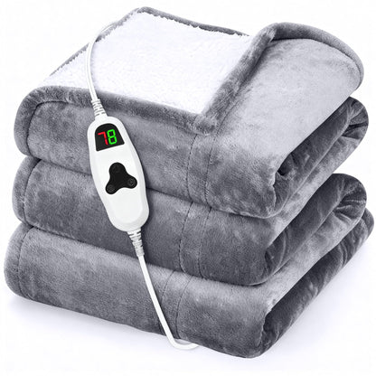 GENIANI Electric Throw - XL Electric Heating Pad for Back Pain & Cramps Relief, Birthday for Women Men Auto Shut Off, Machine Washable, Heat Pad for Neck & Shoulder, 12×24", Tabby Gray