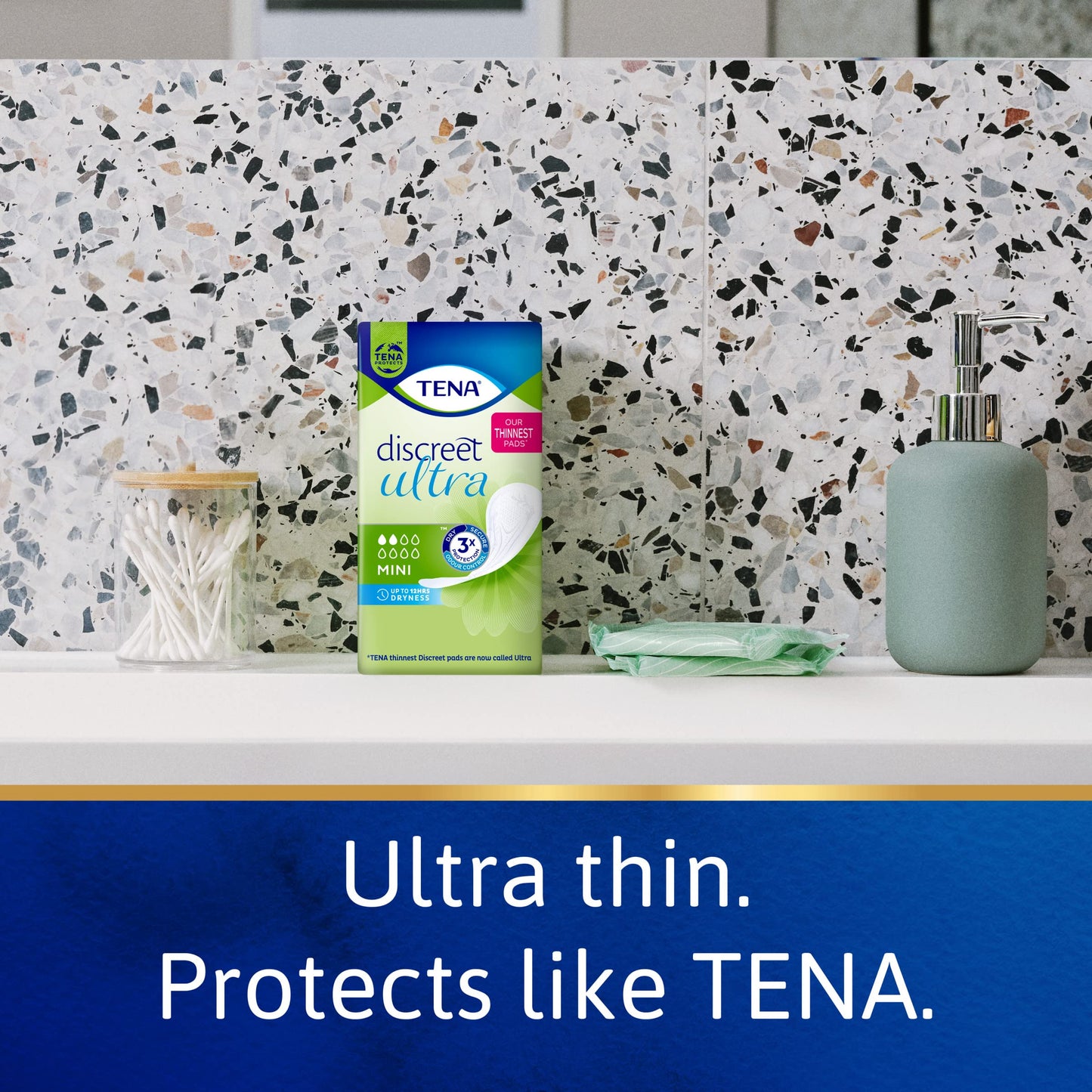 TENA Discreet Ultra Mini, 120 Incontinence Pads (20 x 6 packs) Individually Wrapped, for Women with Light to Medium Bladder Weakness, Incontinence and Unpredictable Drips (Packaging may vary)