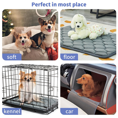 Geegoos Dog Crate Mattress,Washable Soft Kennel Pads,Pet Bed Blanket Dog Crate Mat Suitable for 36 inch Cage,Dog Bed Mats for Large Dogs and Cats(89x56cm,Grey)