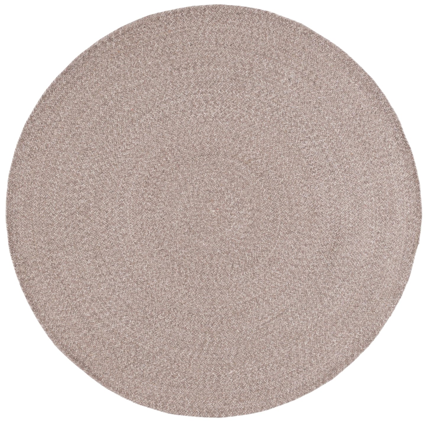 SAFAVIEH Braided Collection Area Rug - 6' Round, Ivory & Beige, Handmade Woven Cotton, Boho Reversible Style, Ideal for Living Room, Bedroom, Dining Space (BRD256B)
