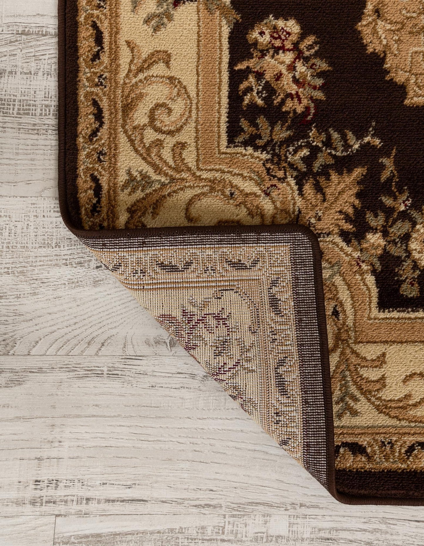 Rugs.com Chateau Collection Rug – 7' 10 Square Brown Medium Rug Perfect for Living Rooms, Kitchens, Entryways