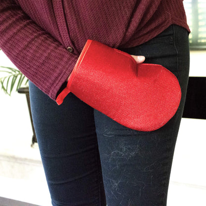 CleanAide Hair Magnet Pet Fur Removal Mitt, Lint, Fur, and Dander Cleanup for Furniture, Clothing, and Upholstery, Reusable, Durable, Quick & Easy Cleaning, Red, 2-Pack