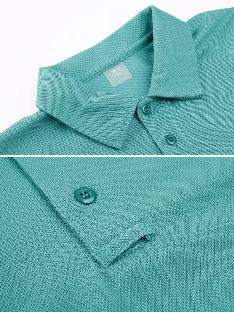 MAGCOMSEN Mens Polo T Shirts Short Sleeve Collared Work Shirt Dry Fit Tennis Top Moisture Wicking Shirt Grey Green XXL