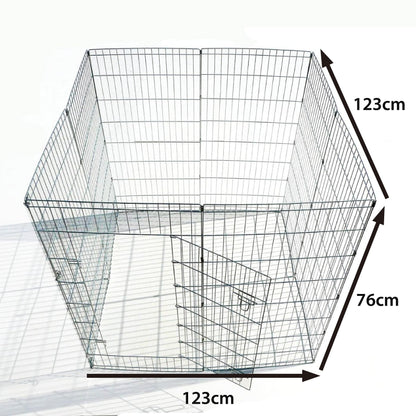 Ellie-Bo Easy-Up 8 Piece Foldable Portable Dog Puppy Play Pen with Door for Indoor/Outdoor Use 76cm High, Rabbit, Cat, Guinea Pigs