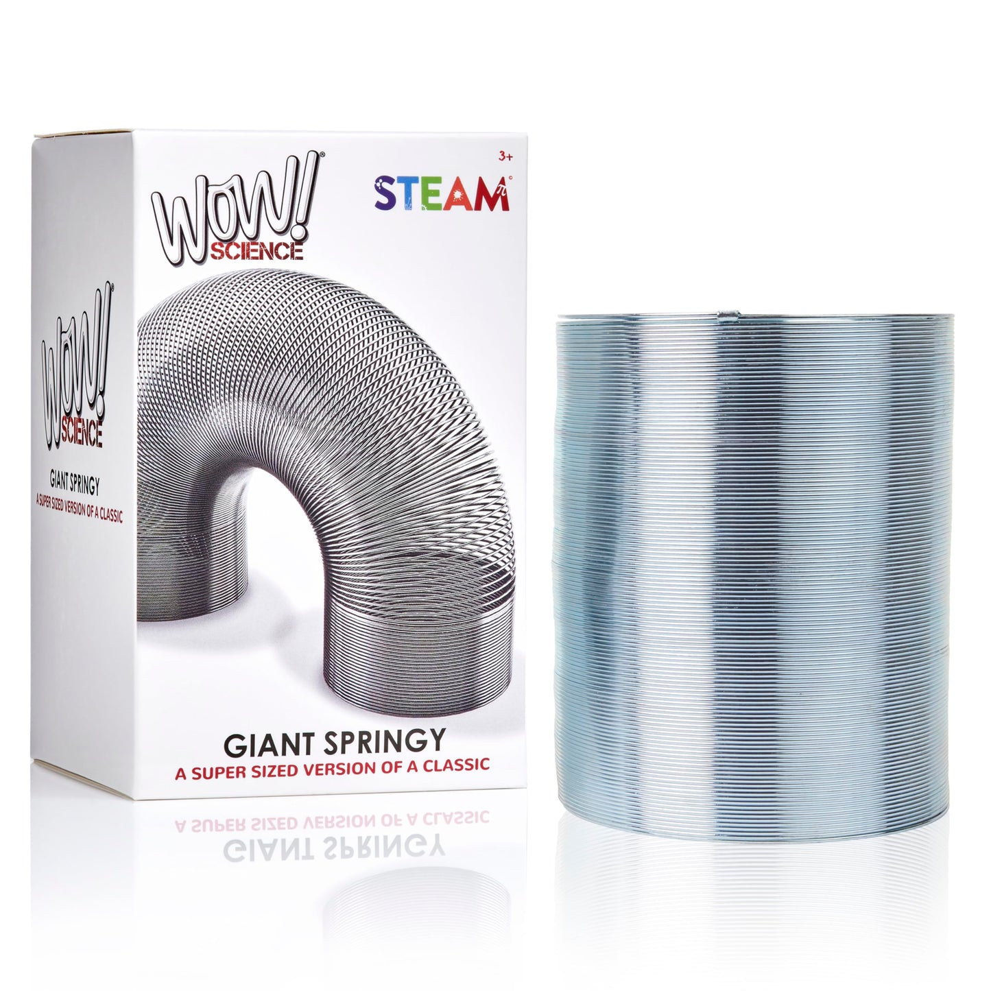 WOW! STUFF Super-Size Metal Spring Toy – Giant Stretchy Slinky for Kids and Adults – Classic Sensory STEM Toy, Performs Tricks, Walks Downstairs, Robust and Durable, Fun for All Ages 5+