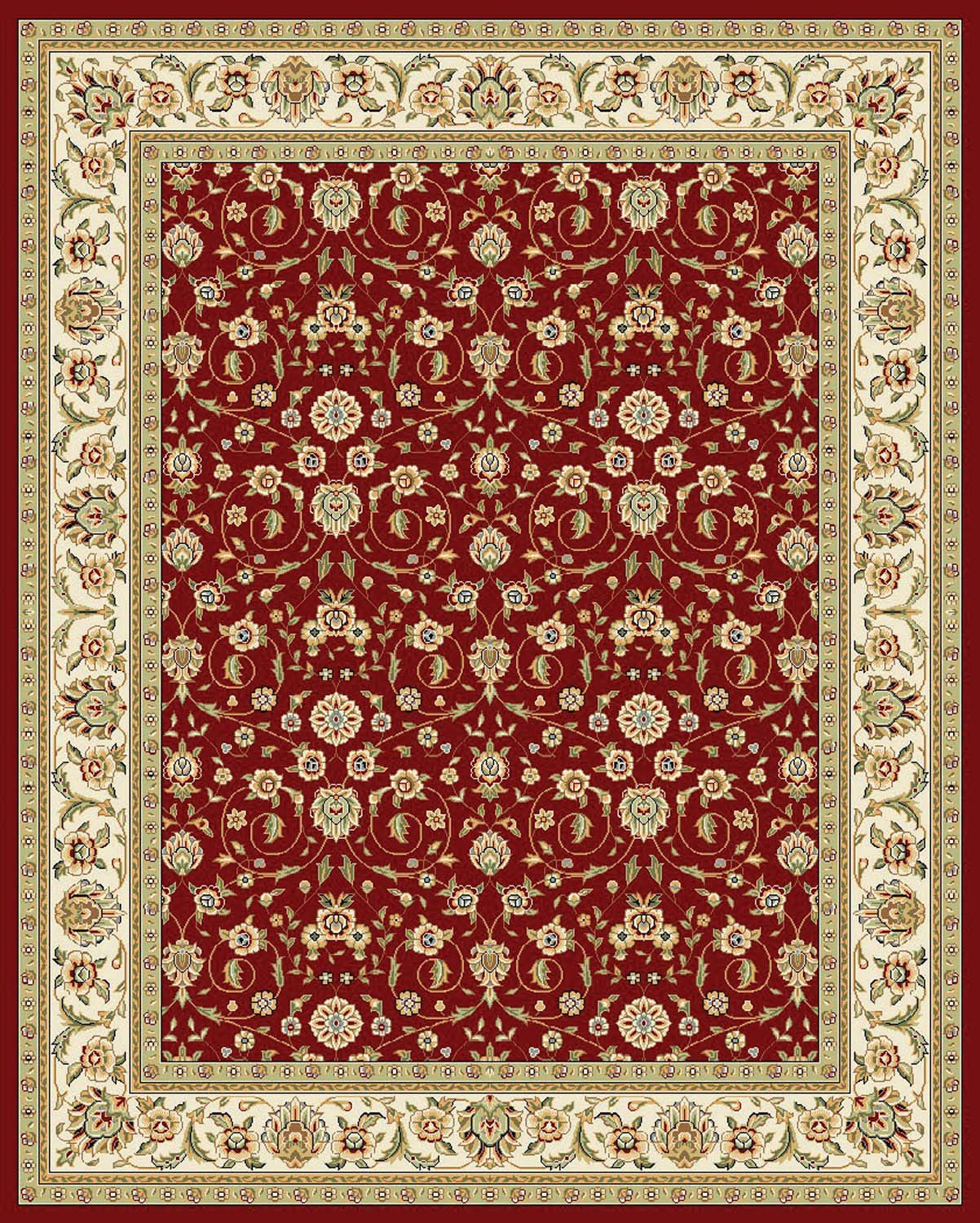 SAFAVIEH Lyndhurst Collection Area Rug - 10' x 14', Red & Ivory, Traditional Oriental Design, Non-Shedding & Easy Care, Ideal for High Traffic Areas in Living Room, Bedroom (LNH312A)