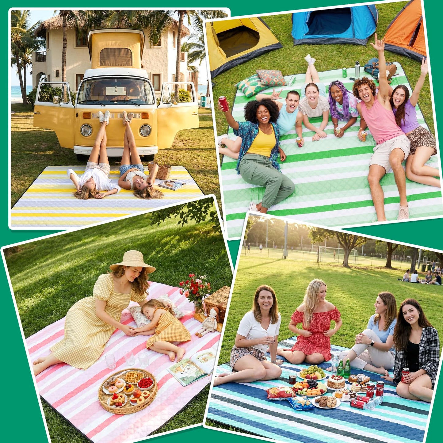 RYCHIC Waterproof Picnic Blanket Beach Mat Outdoor Rug Towel for Dad Papa Stepdad Grandpa Grandfather Husband Son Daughter Law Happy Birthday Cool Unique Hombre Regalos para el día Las Padre
