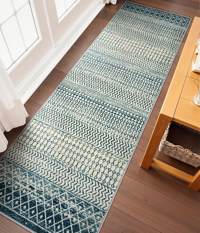 Runners for Hallways Kitchen Runner Rug, 2'6''x10' Non Slip Long Washable Runner Rugs,Soft Low Pile Door Rugs for Entryway Indoor Carpet Runners for Kitchen Laundry Bedroom Bathroom