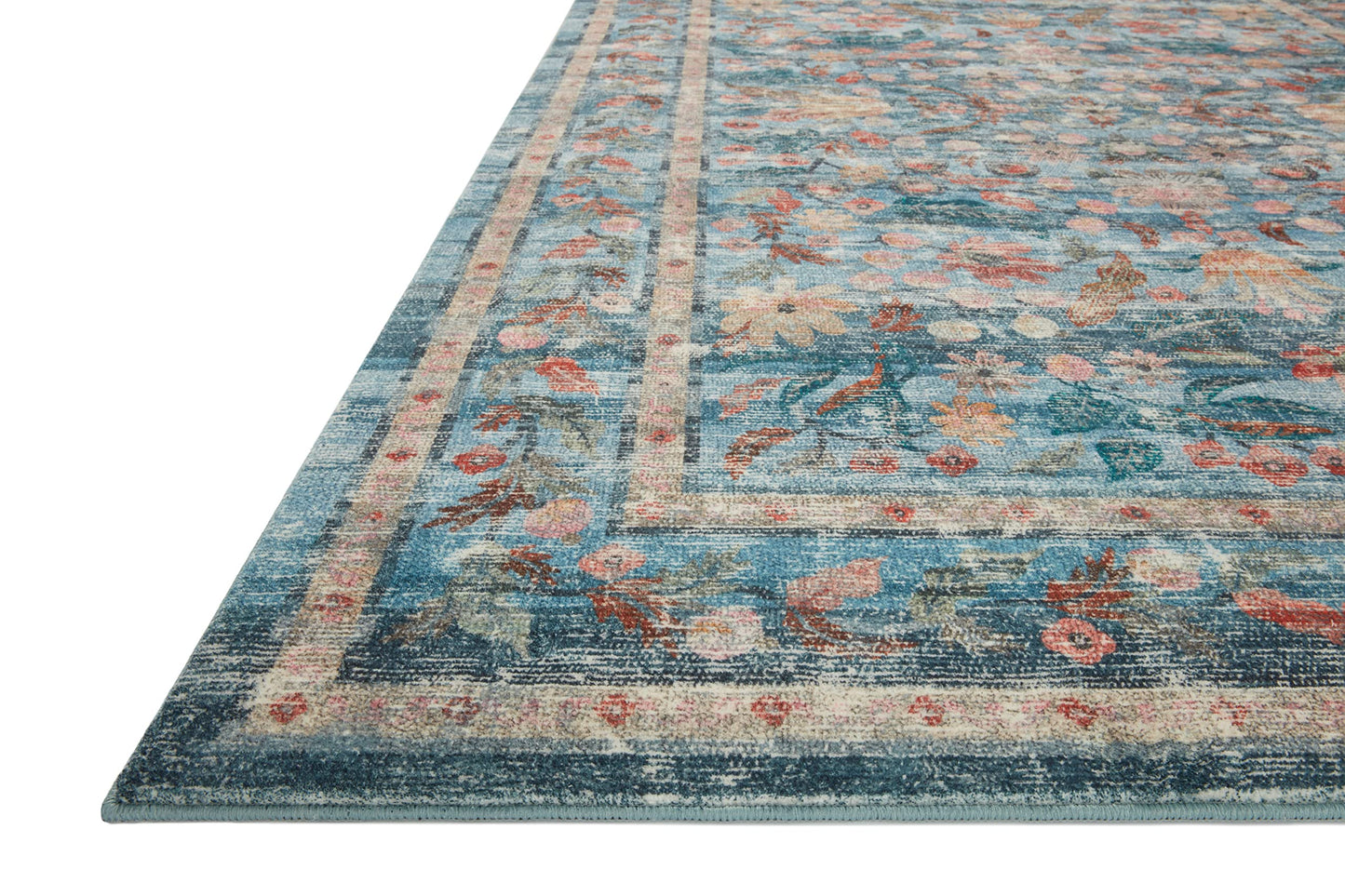 Loloi Rifle Paper Co. Courtyard Collection COU-03 Blue/Multi 7'-6" x 9'-6" Area Rug feat. CloudPile