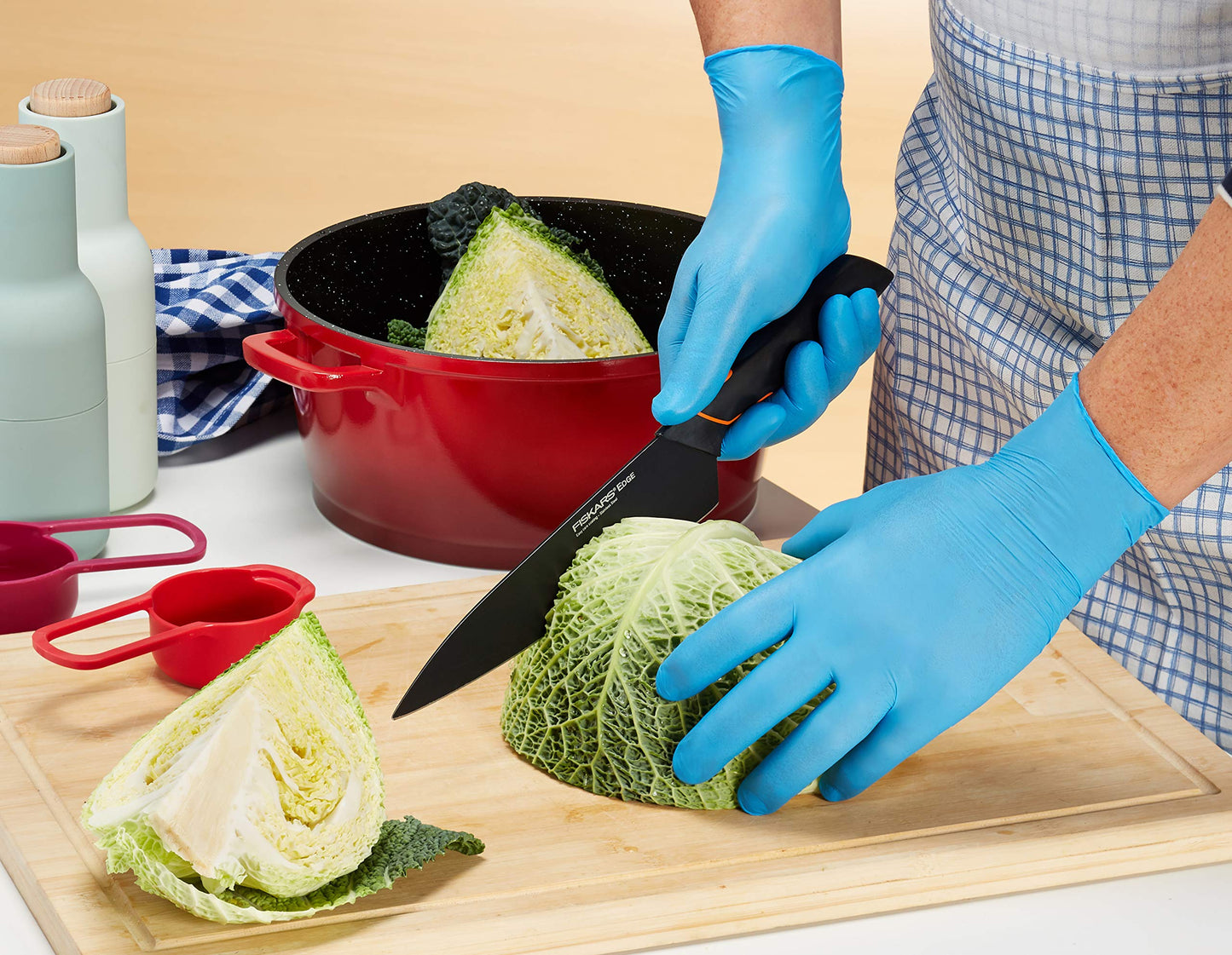 Touchguard Disposable Gloves Blue Nitrile - Latex and Powder Free - Multi-Purpose - Food Grade Gloves - Extra Strong Gloves - Box of 100 - Blue - Size XL
