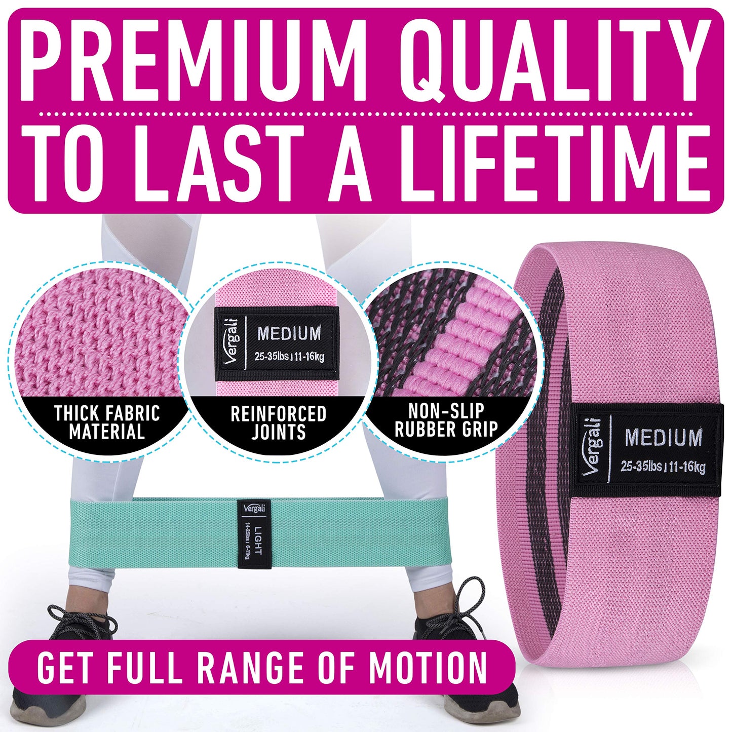 Resistance Bands for Working Out with Workout Bands Guide. 4 Booty Bands for Women Men Fabric Elastic Bands for Exercise Bands for Legs for Working Out Hip Thigh Glute Bands Set