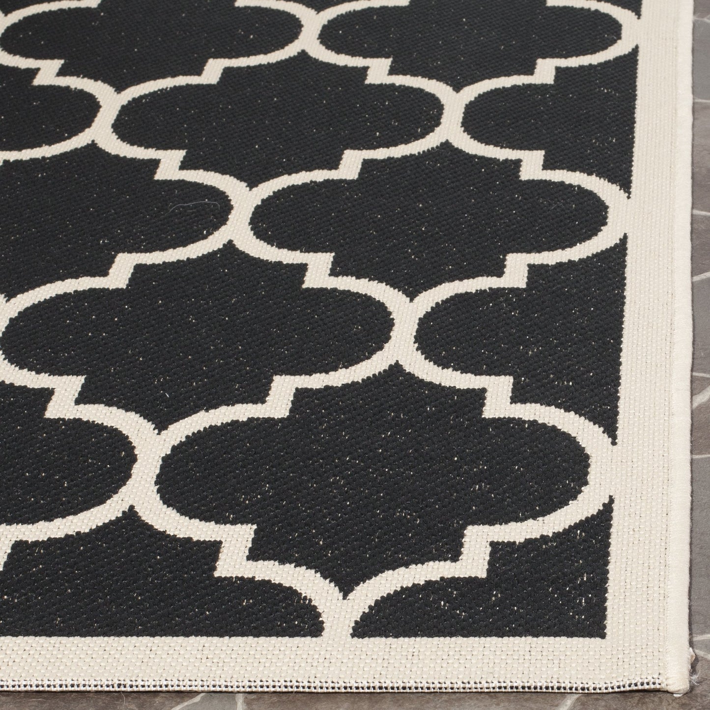 SAFAVIEH Washable Rug Outdoor Courtyard Collection - 9' x 12', Blue & Beige, Non-Shedding & Easy Cleaning, Ideal for Patio, Backyard, Mudroom (CY6914-243)