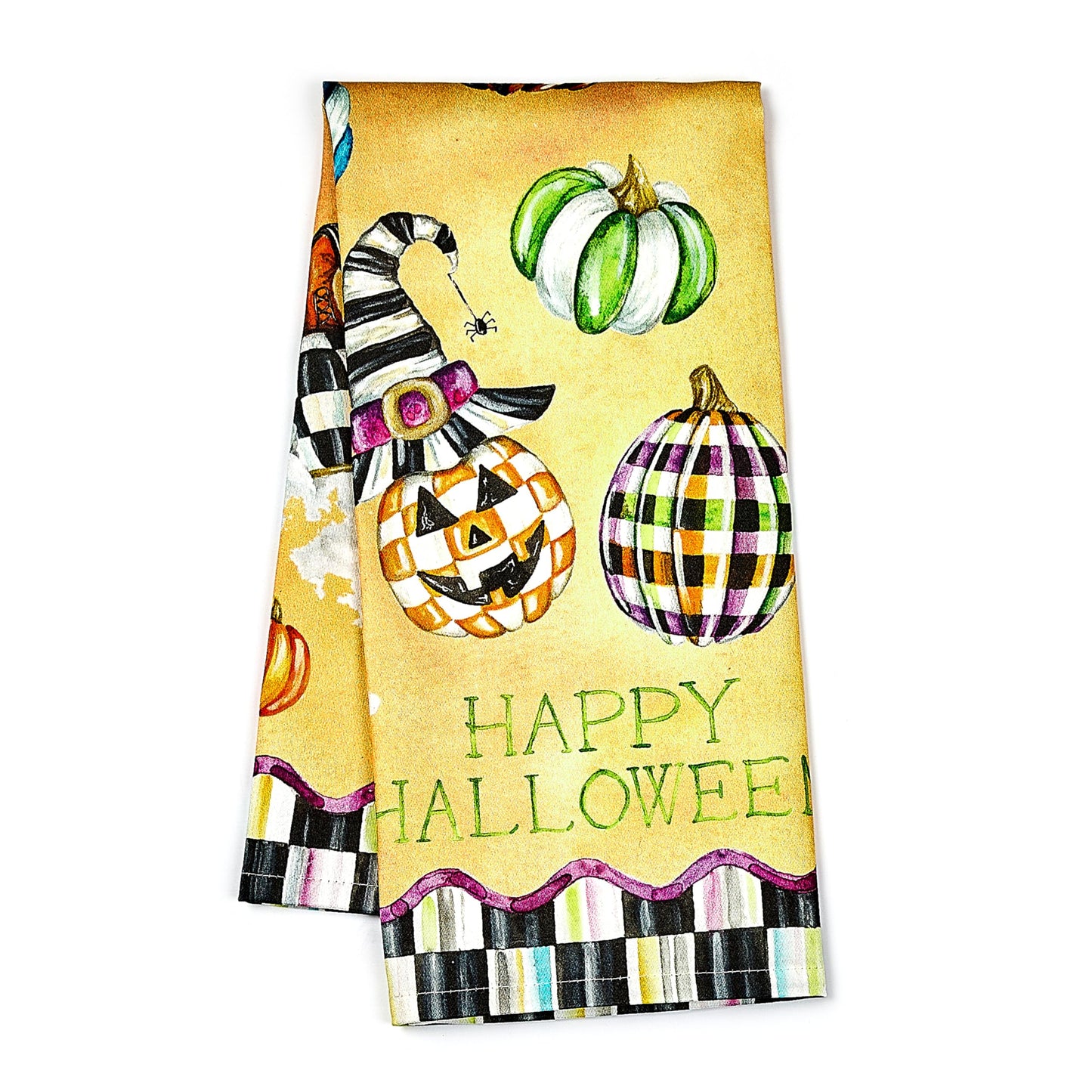 MACKENZIE-CHILDS Cotton Dish Towel, Decorative Kitchen Towel, Happy Halloween