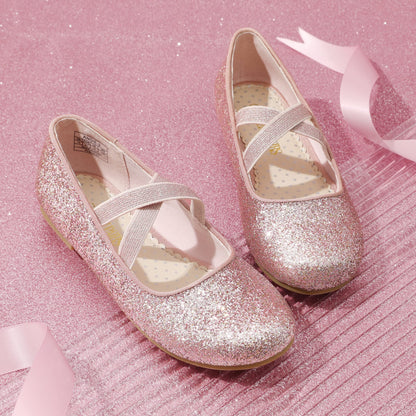 DREAM PAIRS Girl's Ballet Flat Kids Mary Jane Flower Dress Shoes for Wedding Party,Size 13 Little Kid,Pink,Angie-2