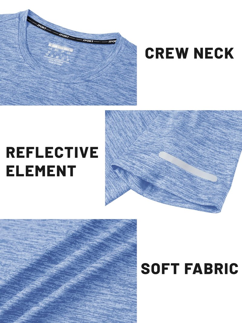 TACVASEN Workout Shirts for Men Short Sleeve Running Gym Athletic Dry Fit Shirts for Men Quick Dry Moisture Wicking Shirts for Men