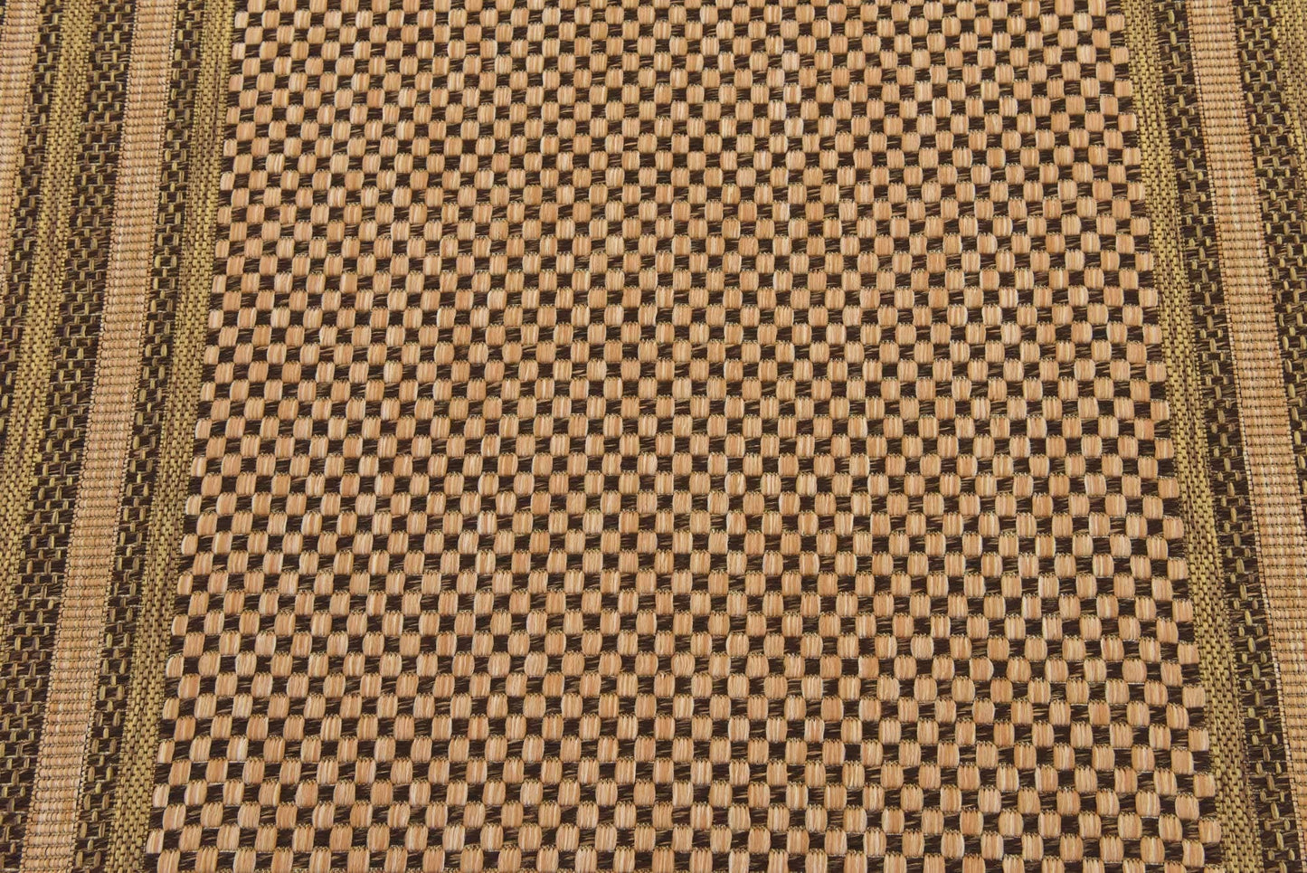 Unique Loom Outdoor Border Collection Area Rug - Multi Border (4' 1" x 6' 1" Rectangle, Light Brown/ Brown)