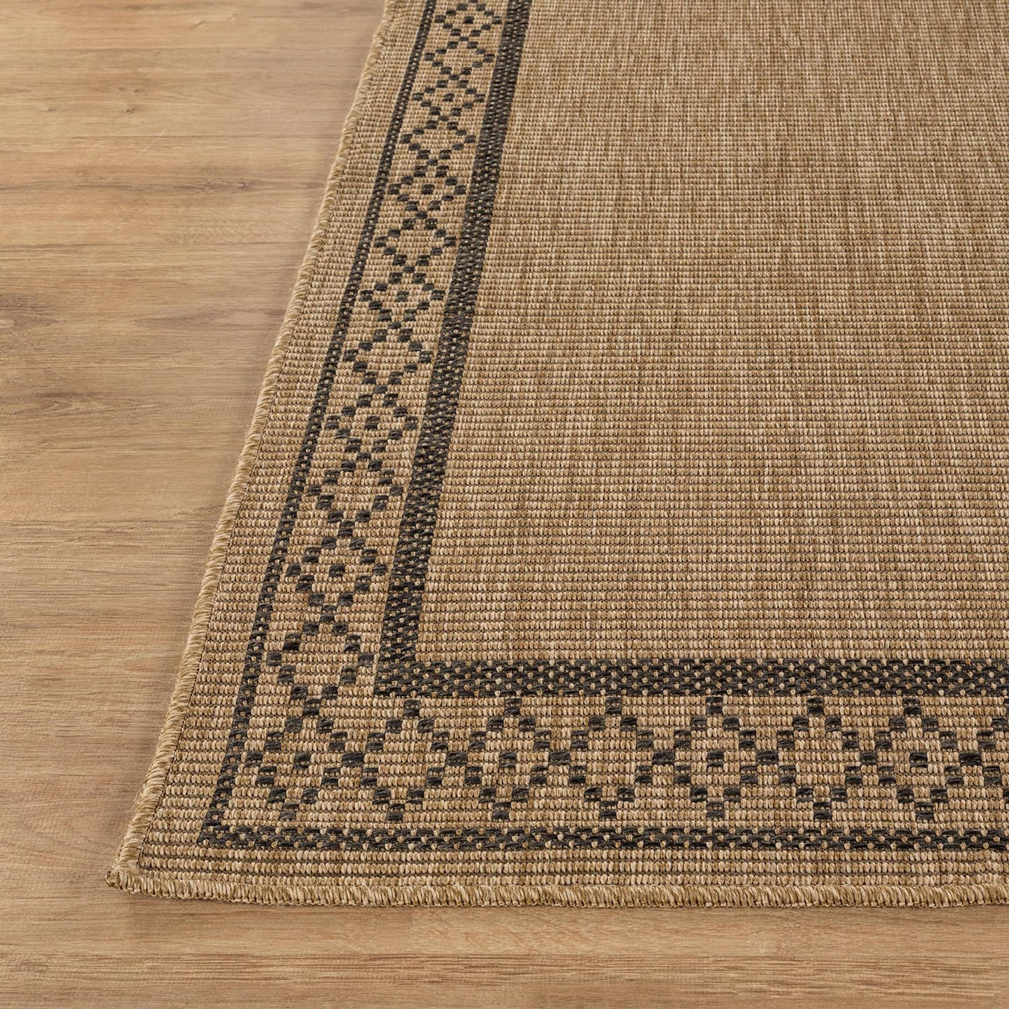 Luul Home Easy Jute Rugs 10x14 Frame Natural Color Living Room Indoor Outdoor Area Rug for Patio and Kitchen Rug High Traffic Washable Easy to Clean Solid Boho Woven Design Carpet (10 x 14)