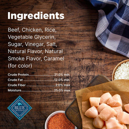 Blue Buffalo Nudges Jerky Cuts Dog Treats, Made in the USA with Natural Ingredients, Steak, 16-oz Bag