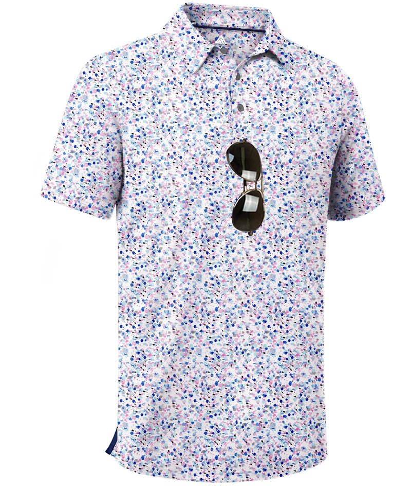 ZITY Men's Golf Shirts Short Sleeve Moisture Wicking Performance Print Patterns Casual Collared Golf Polo Shirt for Men