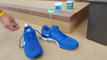Shoe and foot powder - Foot odour remover eliminator - Developed by a registered podiatrist Shoe Rescue is a Natural deodorant remedy to eliminate smelly shoes and feet - keeps feet fresh