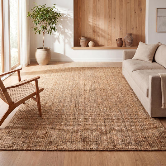 JONATHAN Y Pata Hand Woven Chunky Jute Natural Indoor Area Rug, 4x6, Bohemian, Rustic, Cottage, Easy-Cleaning for Living Room, Bedroom, Kitchen, Non-Shedding (NRF102A-4)