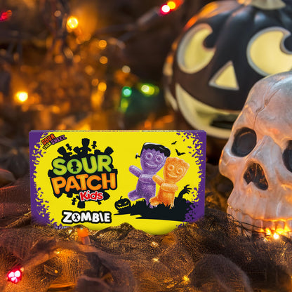 SOUR PATCH KIDS Zombie Orange & Purple Soft & Chewy Halloween Candy, Bulk Candy, 12 - 3.5 oz Trick or Treat Boxes