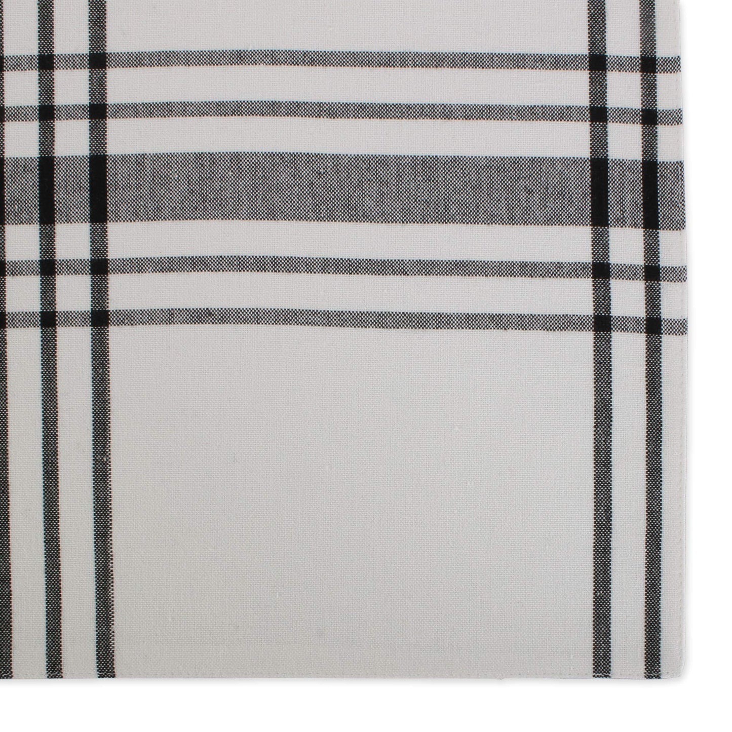 DII Home Sweet Farmhouse Plaid Tabletop Collection, Placemat Set, 13x19, French Stripe, Black