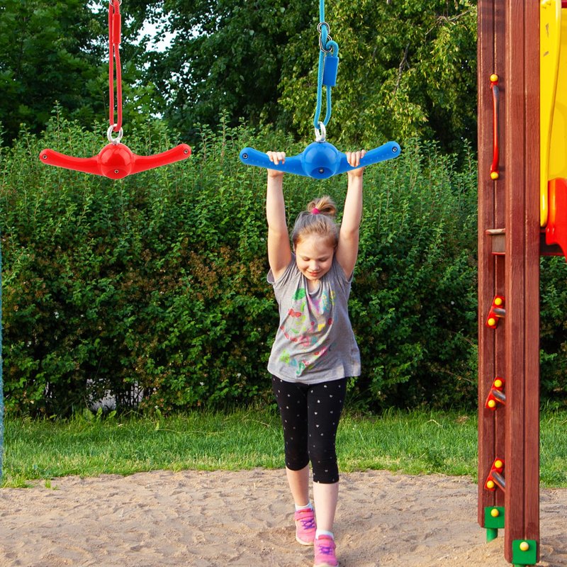 Restroma 2 Pack Ninja Twist Swing 360° Handle Twist Playset Ninja Line Toys Jungle Gym Accessories for Kids Boys Girls Playground Backyard Swing Set Attachments
