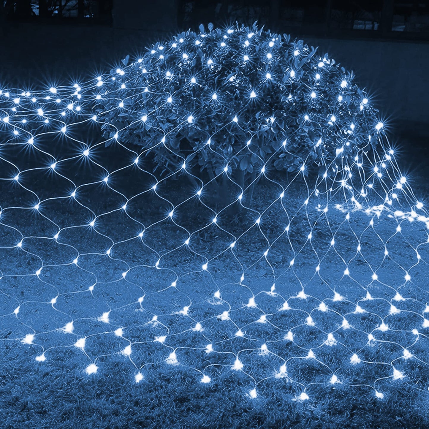FUNPENY Christmas Net Lights, 9.8ft x 6.6ft 200 LED Clear Wire Mesh Decor with 8 Modes Waterproof Connectable Xmas Decorations for Outdoor Outside Bushes Yard Lawn Patio Tree Garden Party (White)