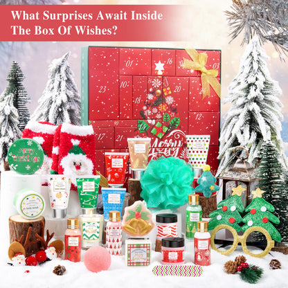 LUCOTIYA Advent Calendar 2025-24 Days of Beauty Advent Calendar, Bath and Body Gifts Sets for Women, Christmas Gifts Baskets for Women, Skincare Beauty Gift Baskets